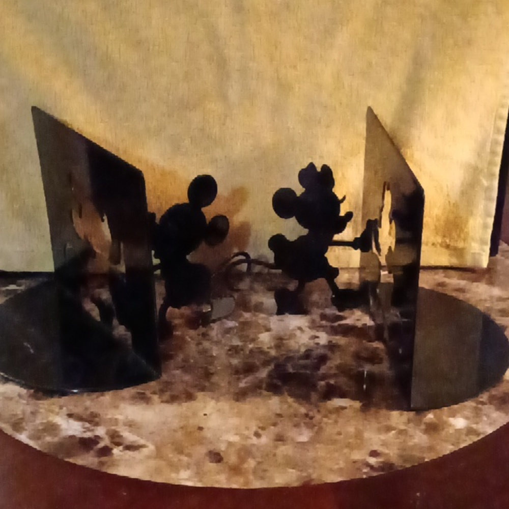 Mickey & Minnie Metal Bookends